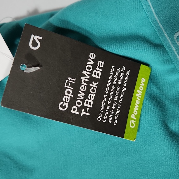 GapFit PowerMove T-Back Sports Bra in Teal Size Small MSRP $35 FPS040 - Picture 8 of 16